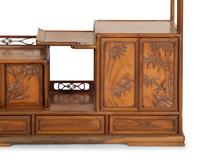 A Chinese Carved Hardwood Display Cabinet