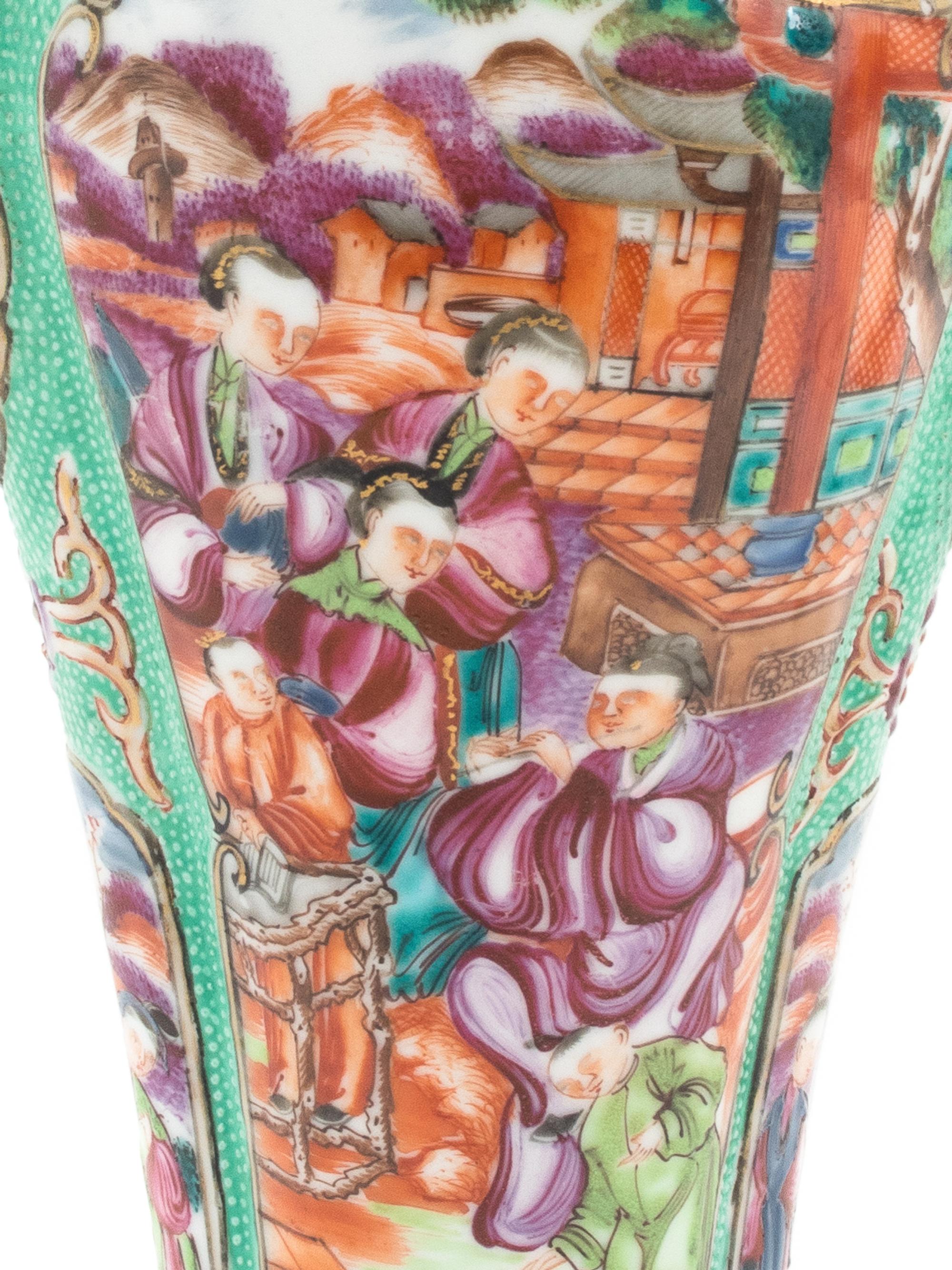 A Pair of Chinese Export Famille Rose Porcelain Vases