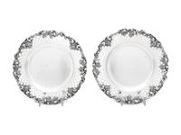 A Pair of Continental Silver-Plate Wine Coasters