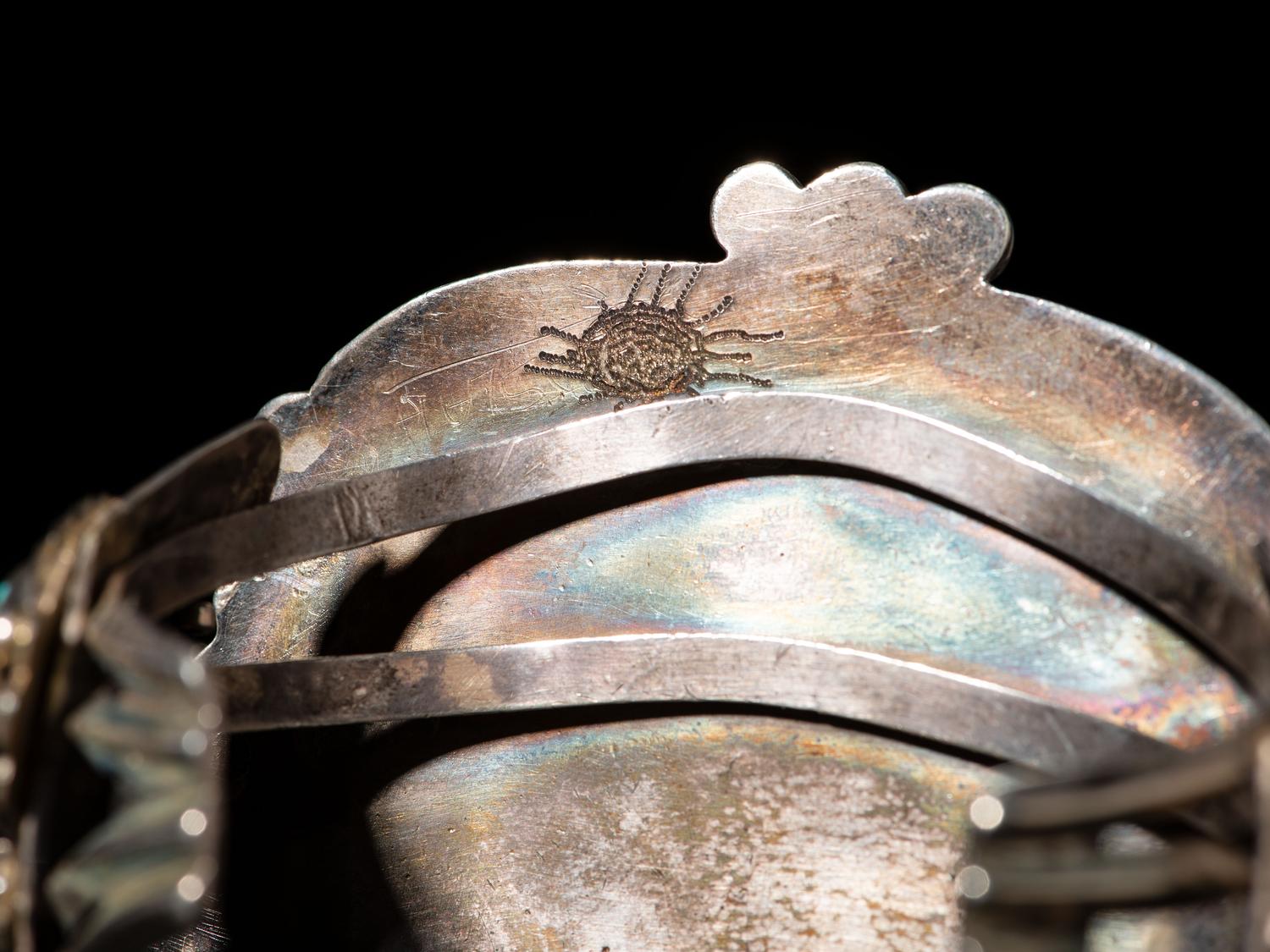 Large Navajo Silver and Turquoise Cuff Bracelets