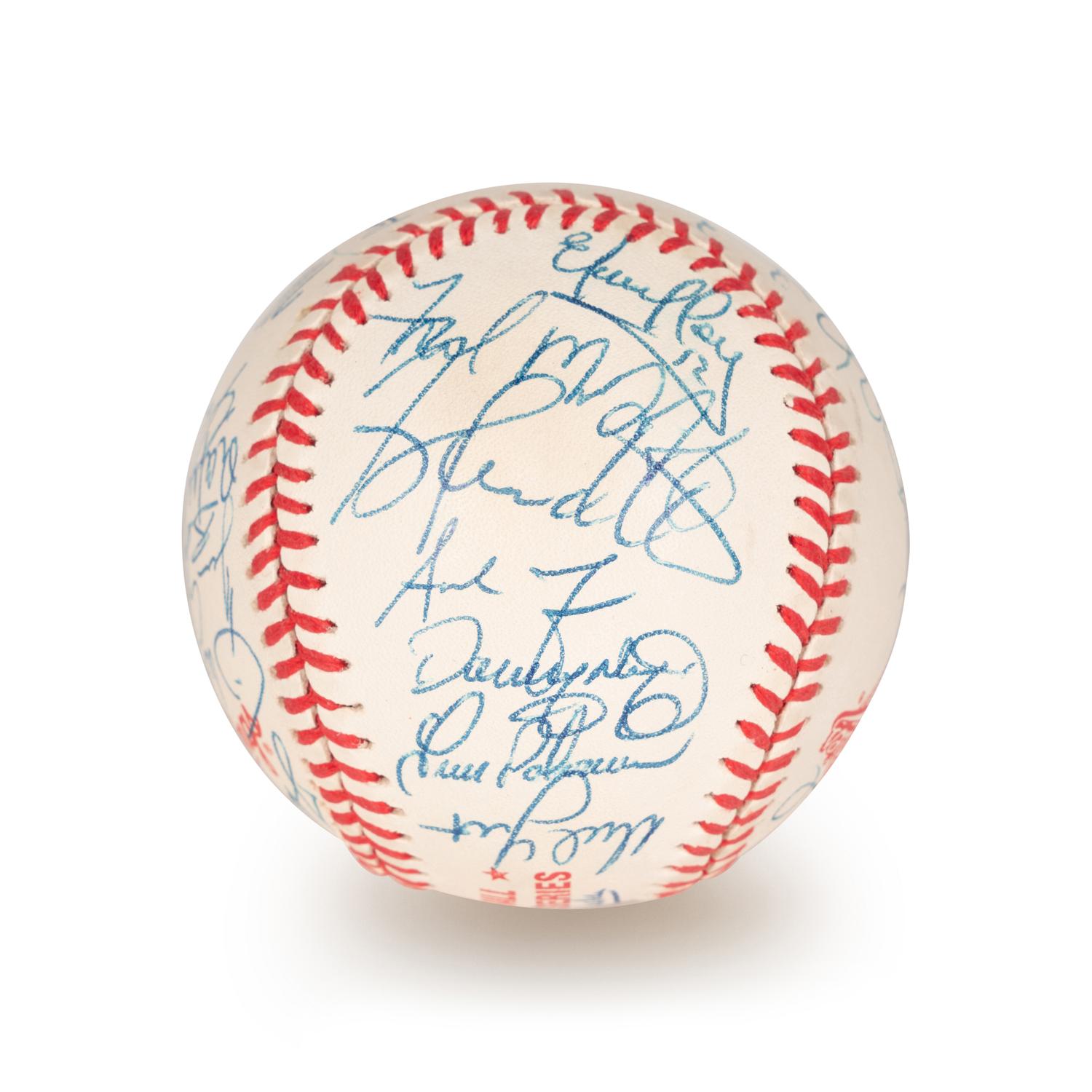 A 1996 Atlanta Braves National League Champion Team Signed Autograph Baseball With 32 Signatures (Beckett Authentication Services Letter BAS Certified),