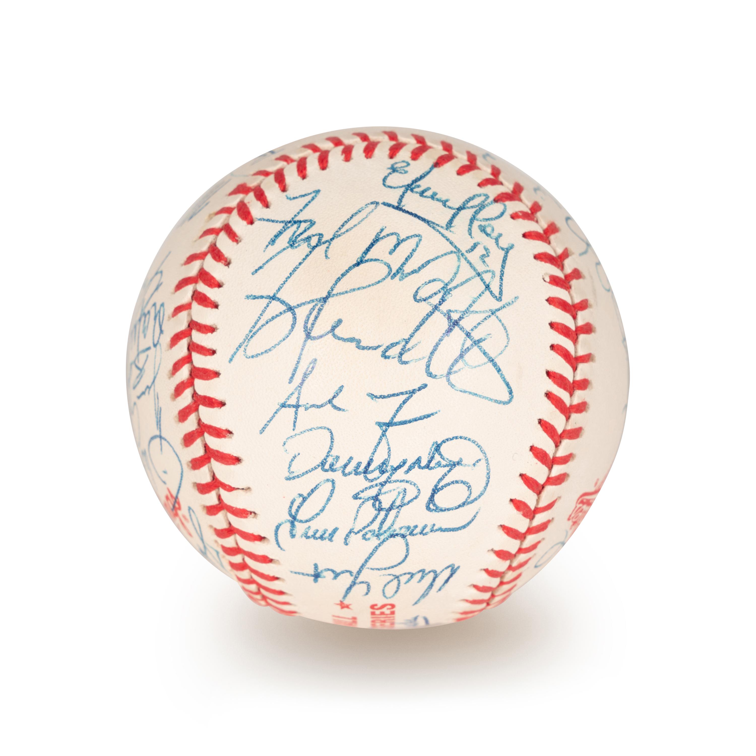 A 1996 Atlanta Braves National League Champion Team Signed Autograph Baseball With 32 Signatures (Beckett Authentication Services Letter BAS Certified),