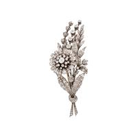 VICTORIAN, ARITCULATED DIAMOND FLOWER SPRAY BROOCH