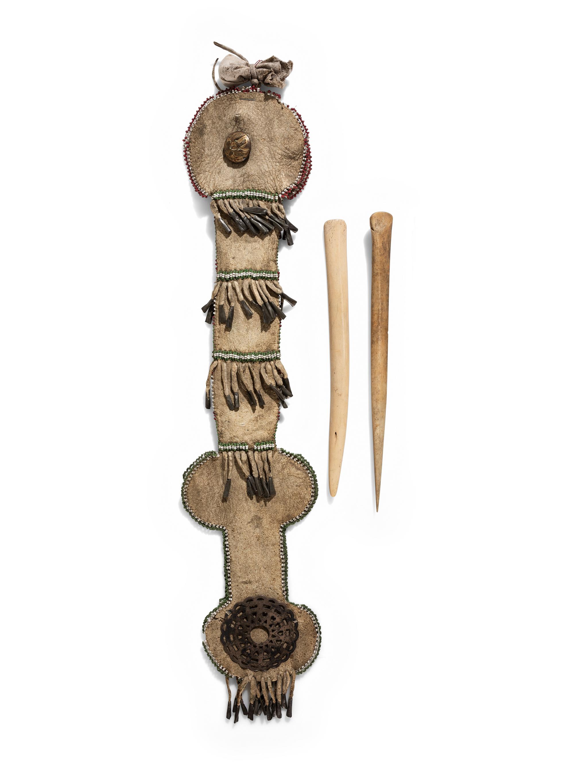 Apache Beaded Hide Awl Case