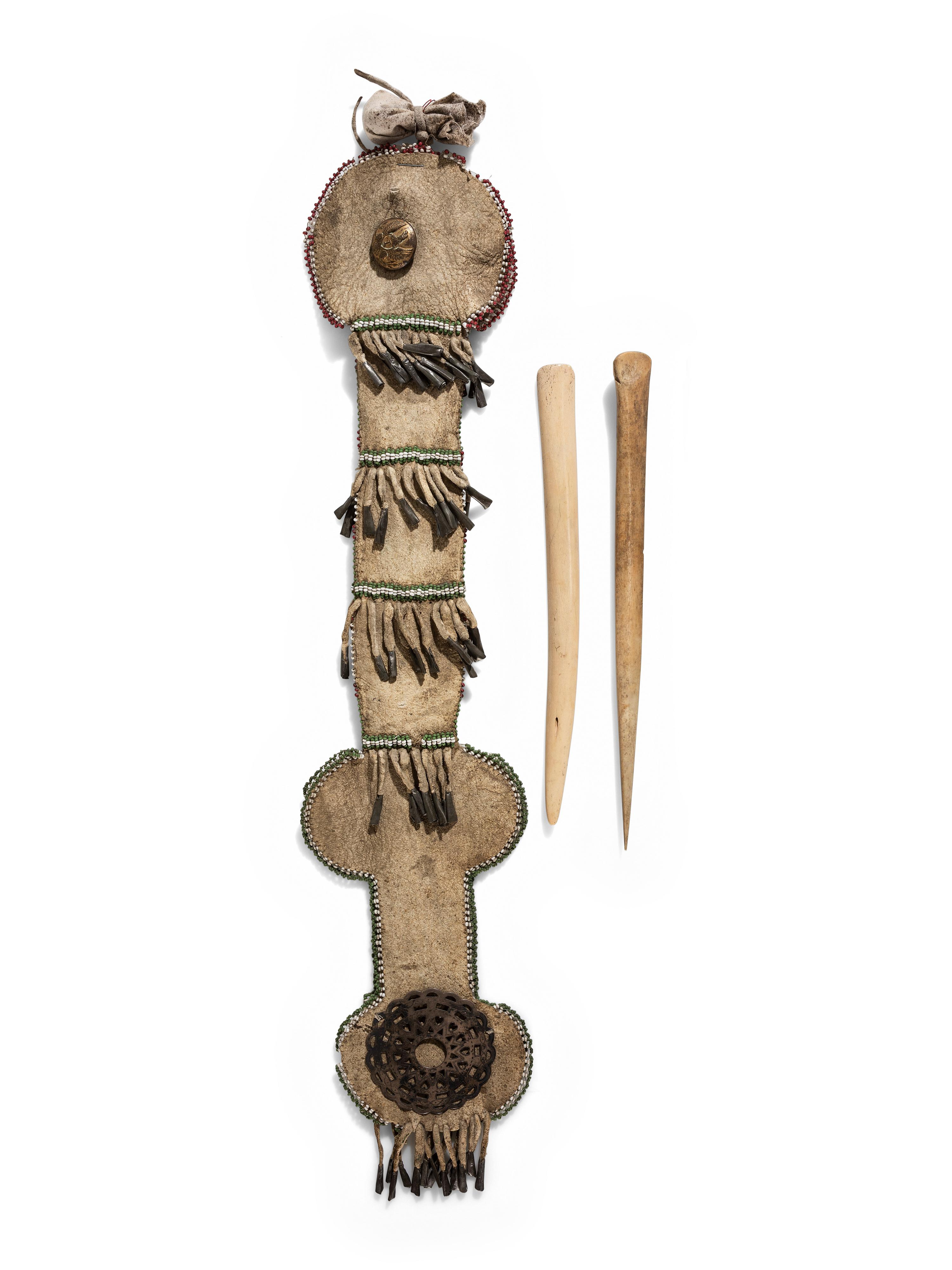 Apache Beaded Hide Awl Case