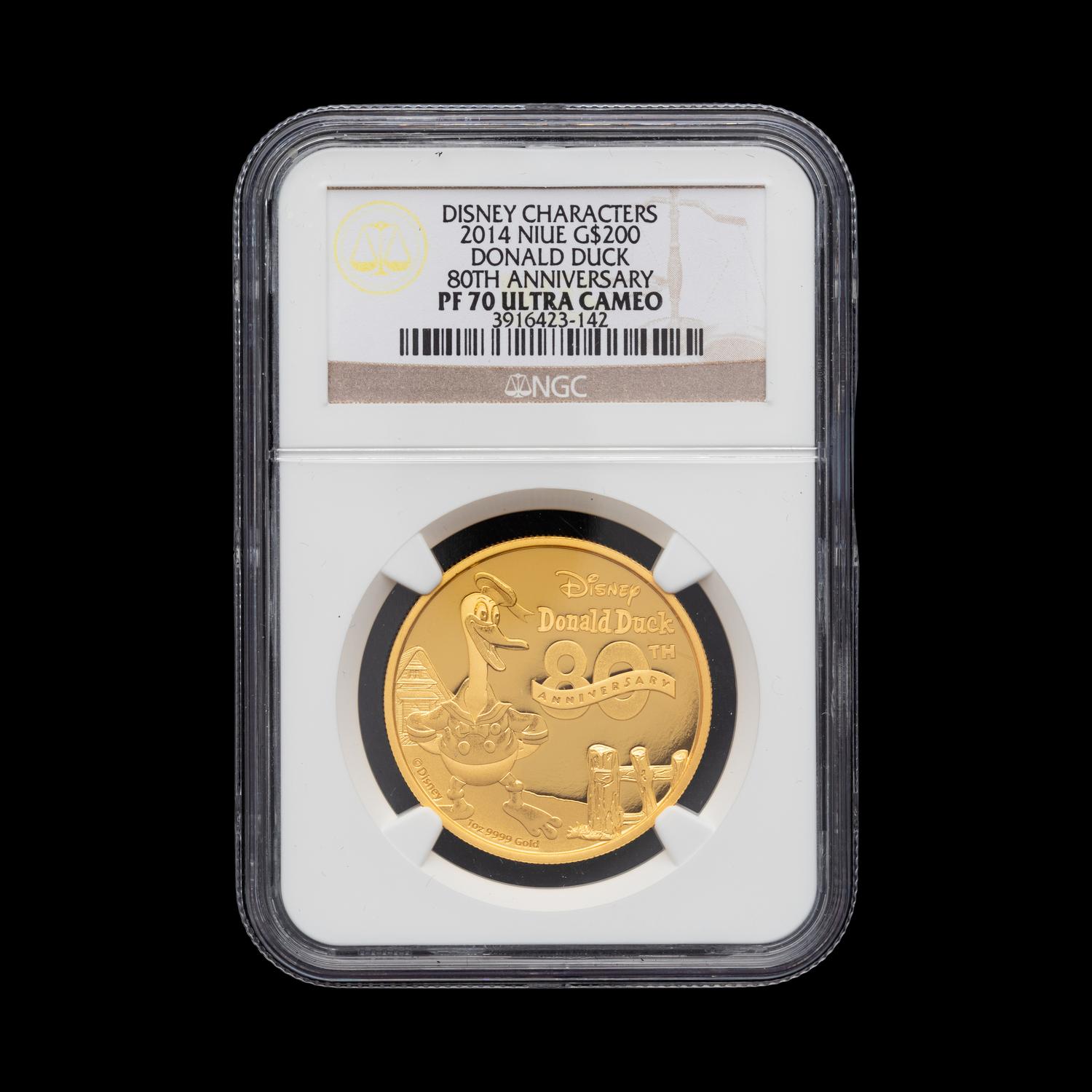 [NIUE] A 2014 Disney Characters: Donald Duck 80th Anniversary Commemorative $200 Gold Proof (NGC PF70 Ultra Cameo)