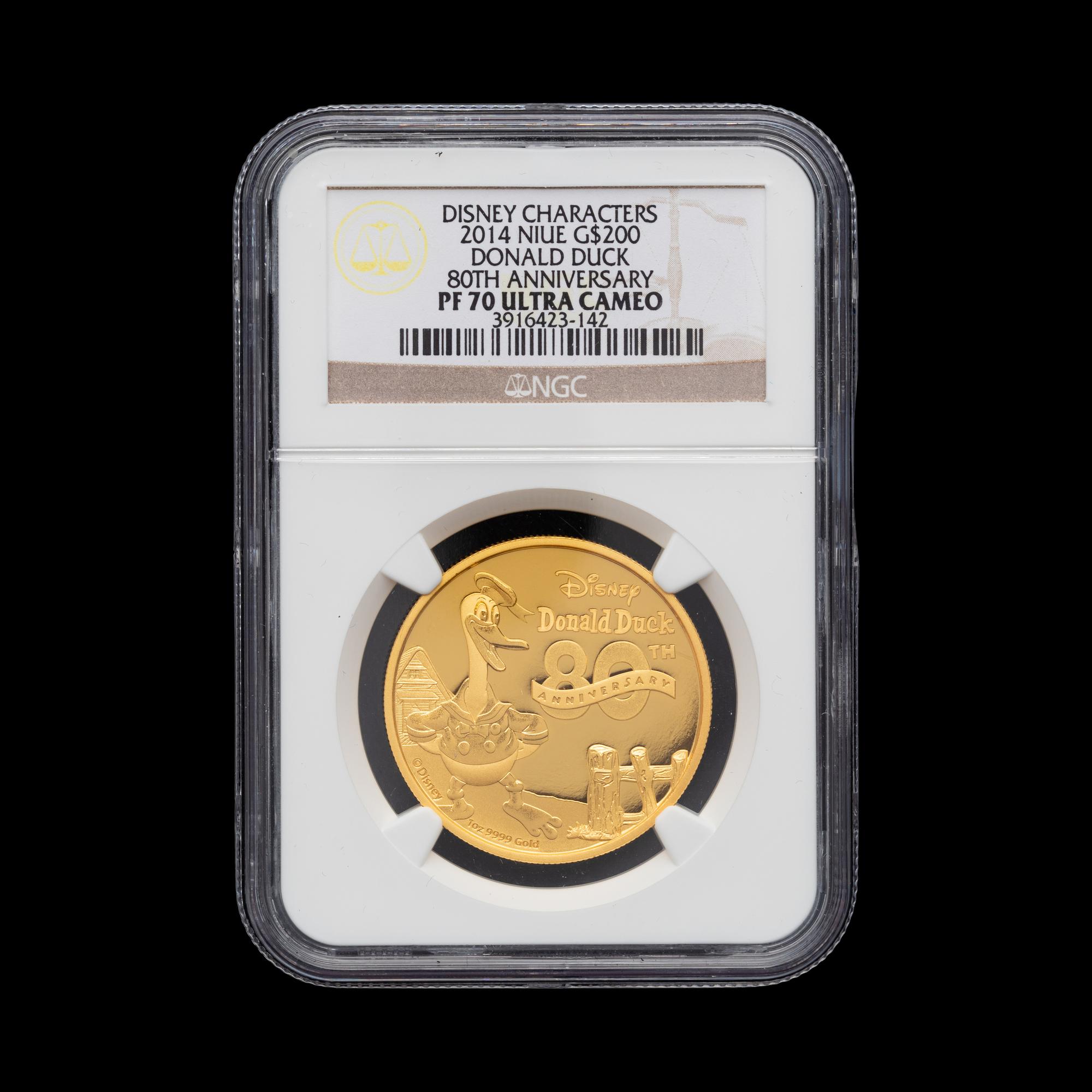[NIUE] A 2014 Disney Characters: Donald Duck 80th Anniversary Commemorative $200 Gold Proof (NGC PF70 Ultra Cameo)