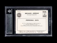 A 1986 Star Michael Jordan Set Break Basketball Card No. 9 Personal Data (BGS 9 MINT, Two 9.5 Subgrades)