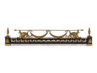 An Empire Style Gilt and Patinated Bronze Fireplace Fender