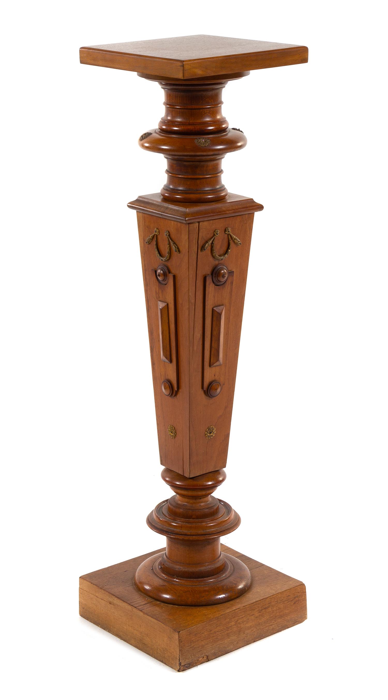 A Continental Parcel Gilt Pedestal Height 44 x width 11 1/2 x depth 11 1/2 inches. — 20TH CENTURY