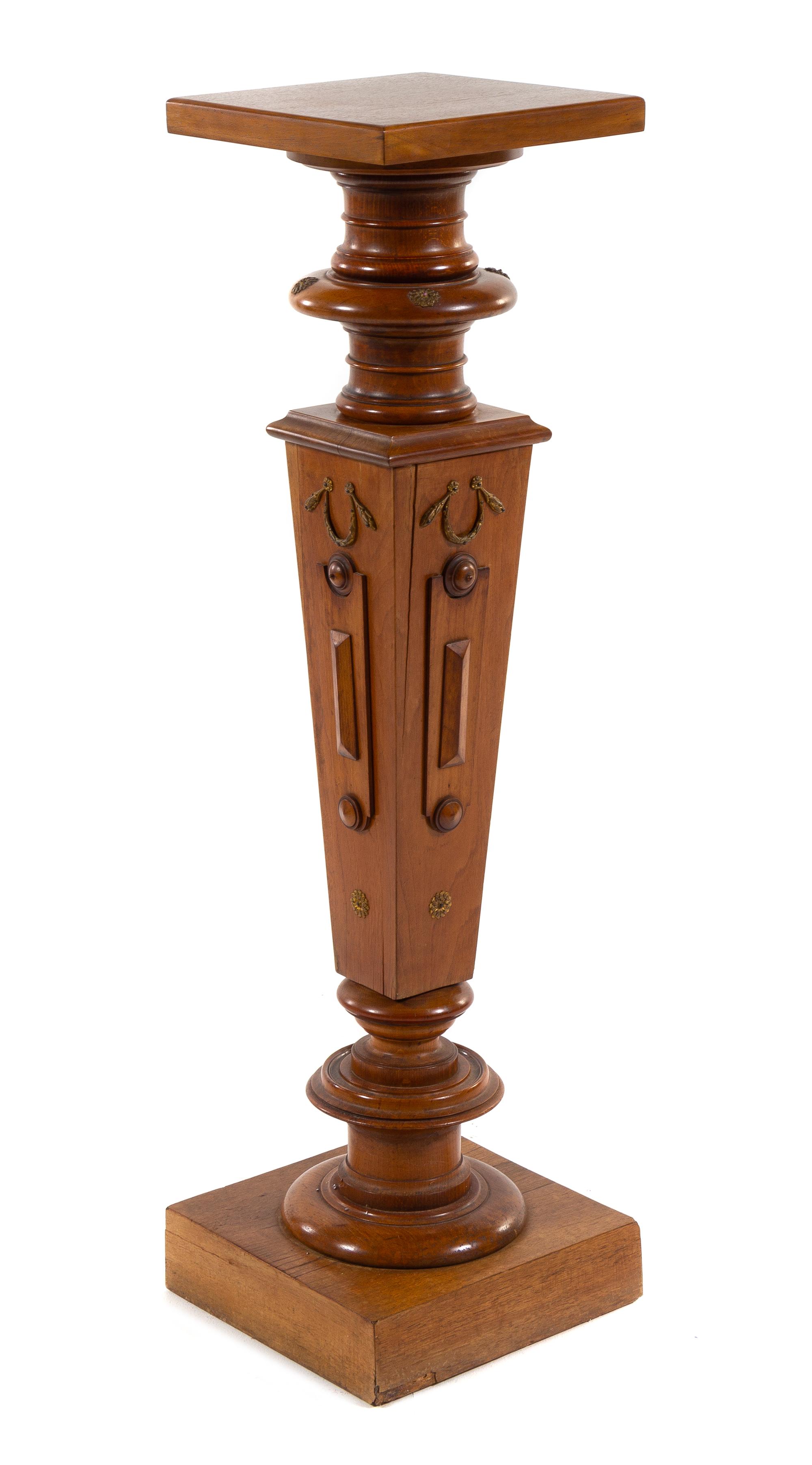 A Continental Parcel Gilt Pedestal Height 44 x width 11 1/2 x depth 11 1/2 inches. — 20TH CENTURY