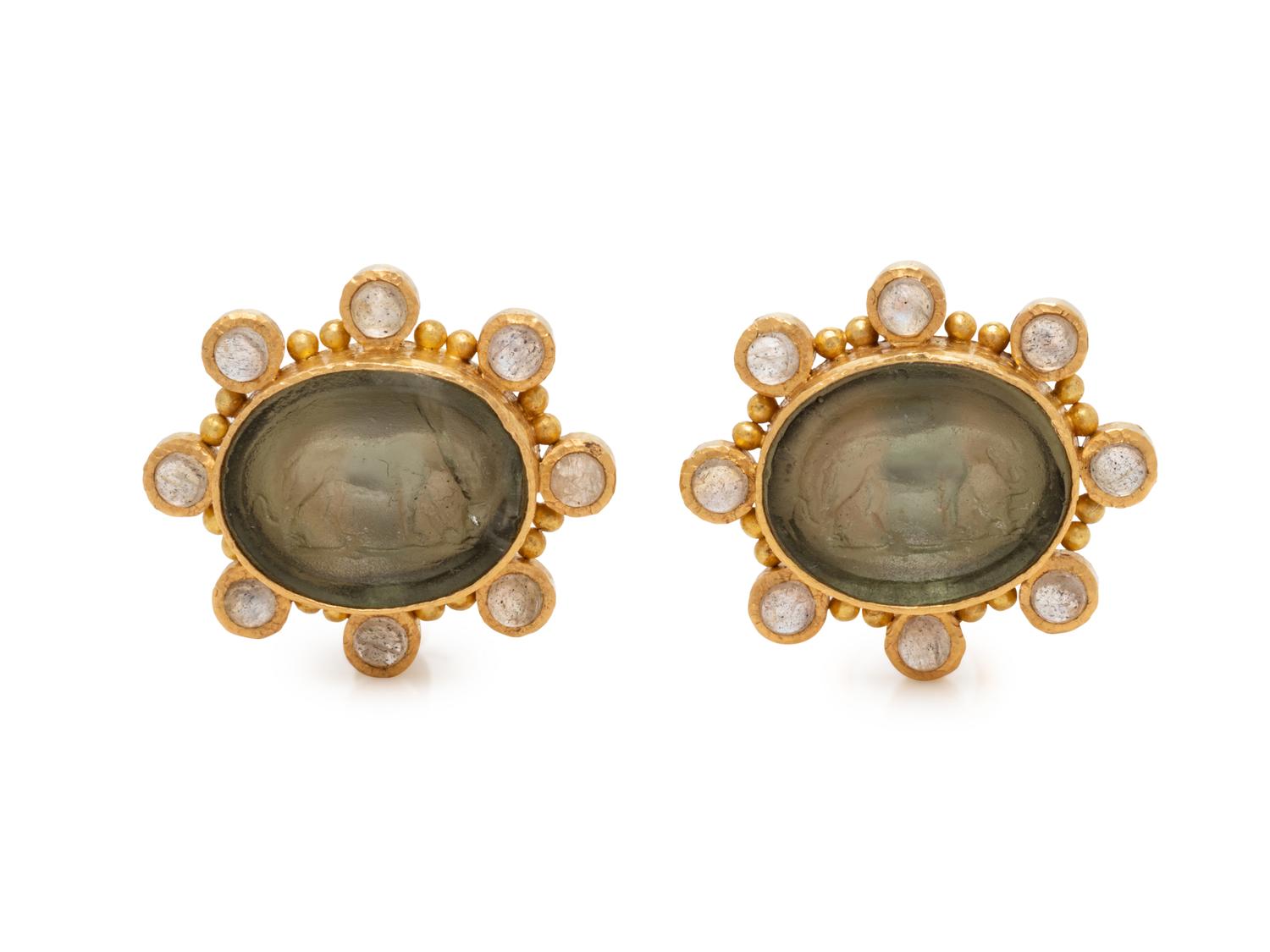 ELIZABETH LOCKE, INTAGLIO EARCLIPS