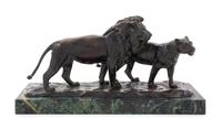 Franciszek Jozef Kucharzyk, (Polish, 1880-1930), Lion and Lioness