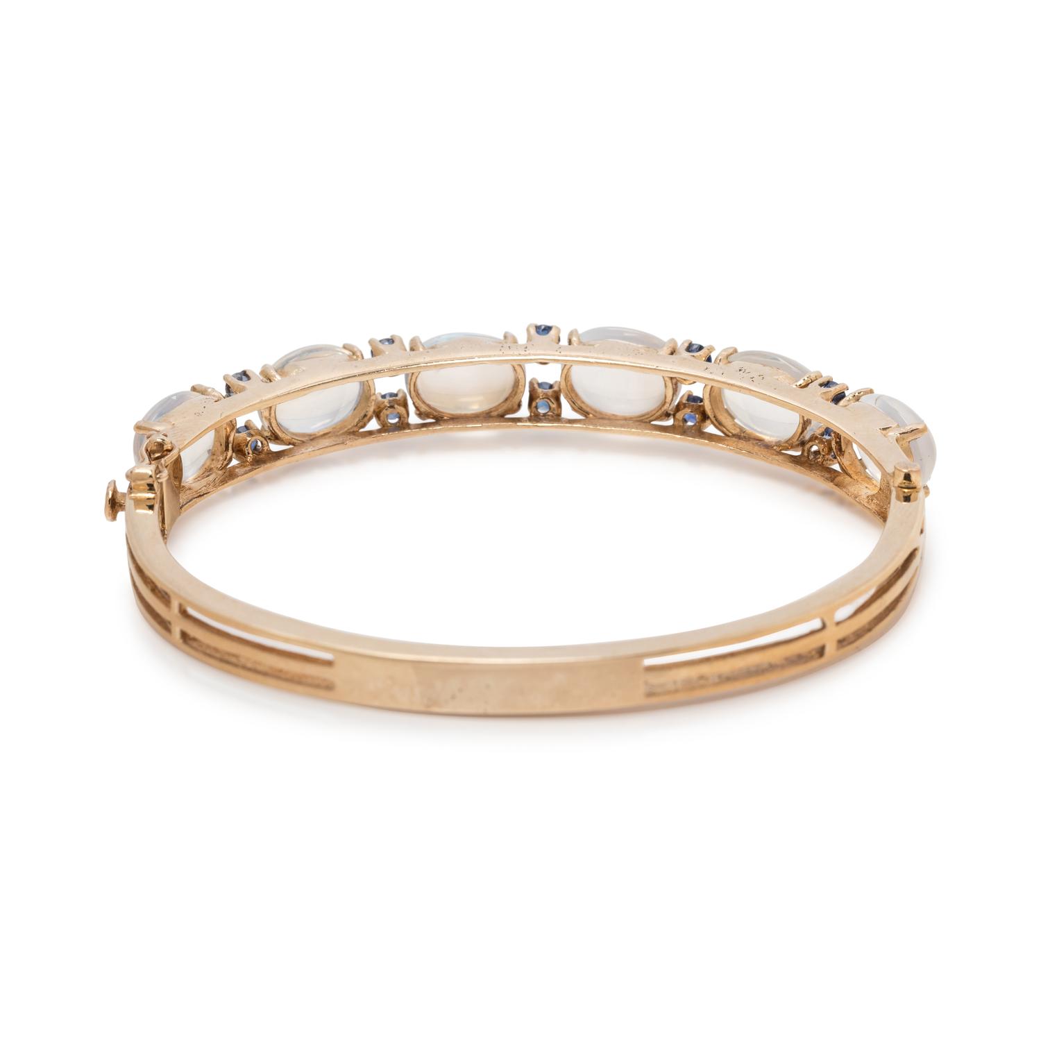MOONSTONE AND SAPPHIRE BANGLE BRACELET