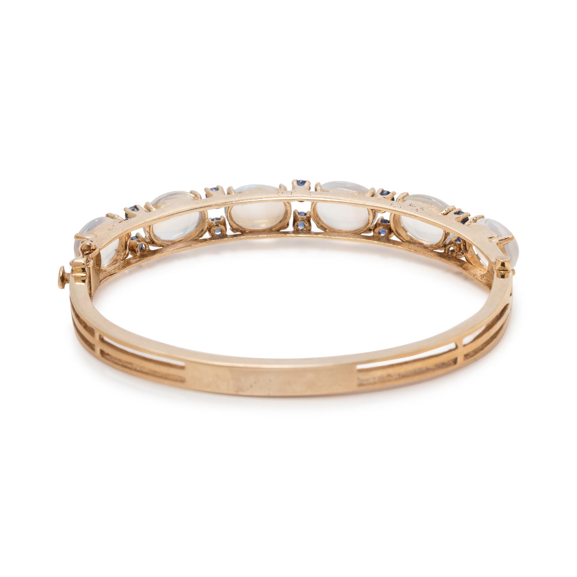 MOONSTONE AND SAPPHIRE BANGLE BRACELET