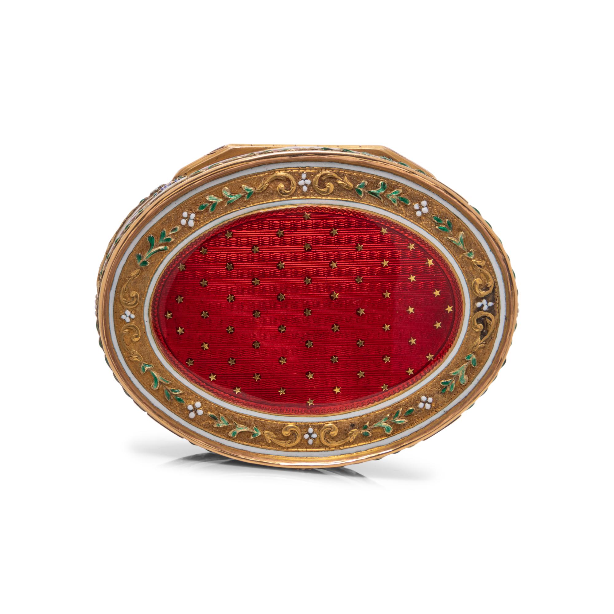 A Louis XVI Gold and Enameled Snuff Box