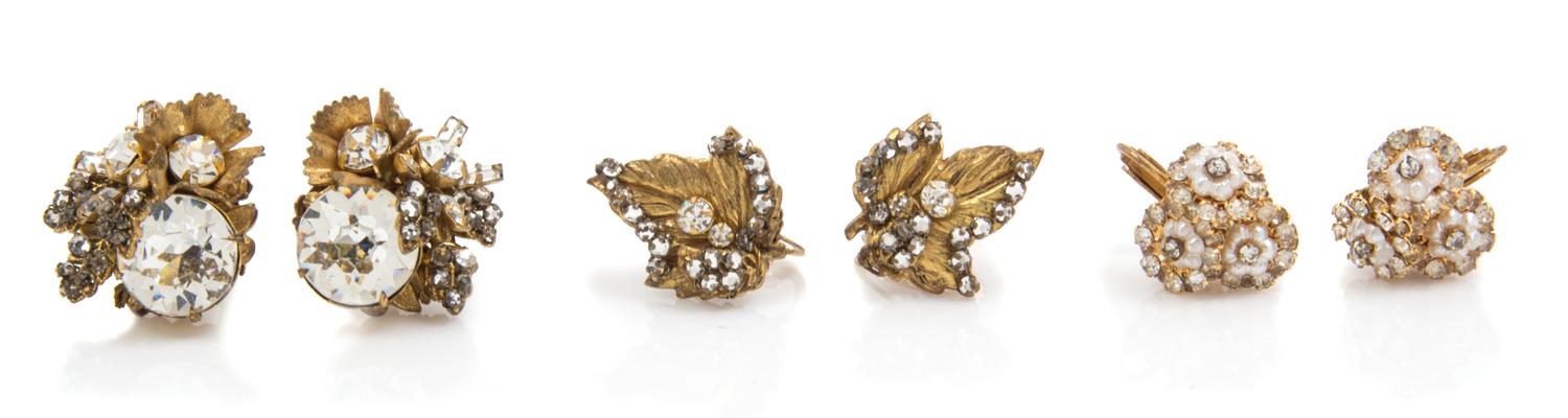 A Group of Three Miriam Haskell Earclips,