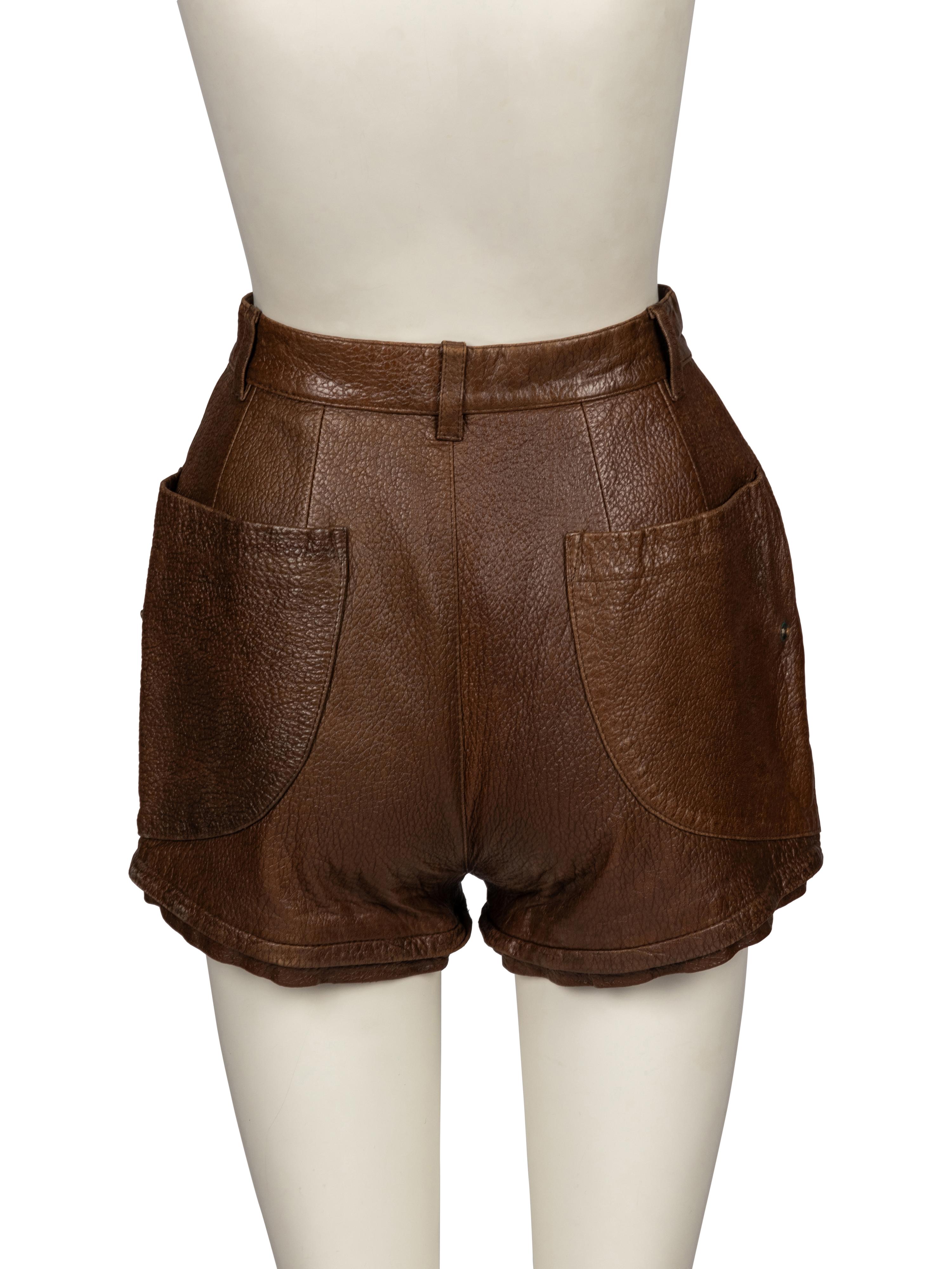 Issey Miyake, Convertible Leather Pants/Shorts, 1980's