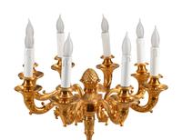 An Empire Style Gilt and Patinated Bronze Eight-Light Candelabrum