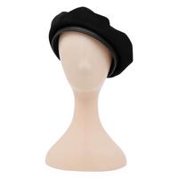 Hermès, Black Cashmere & Leather Beret