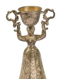 A Group of Six Continental Silver-Plate Wager Cups