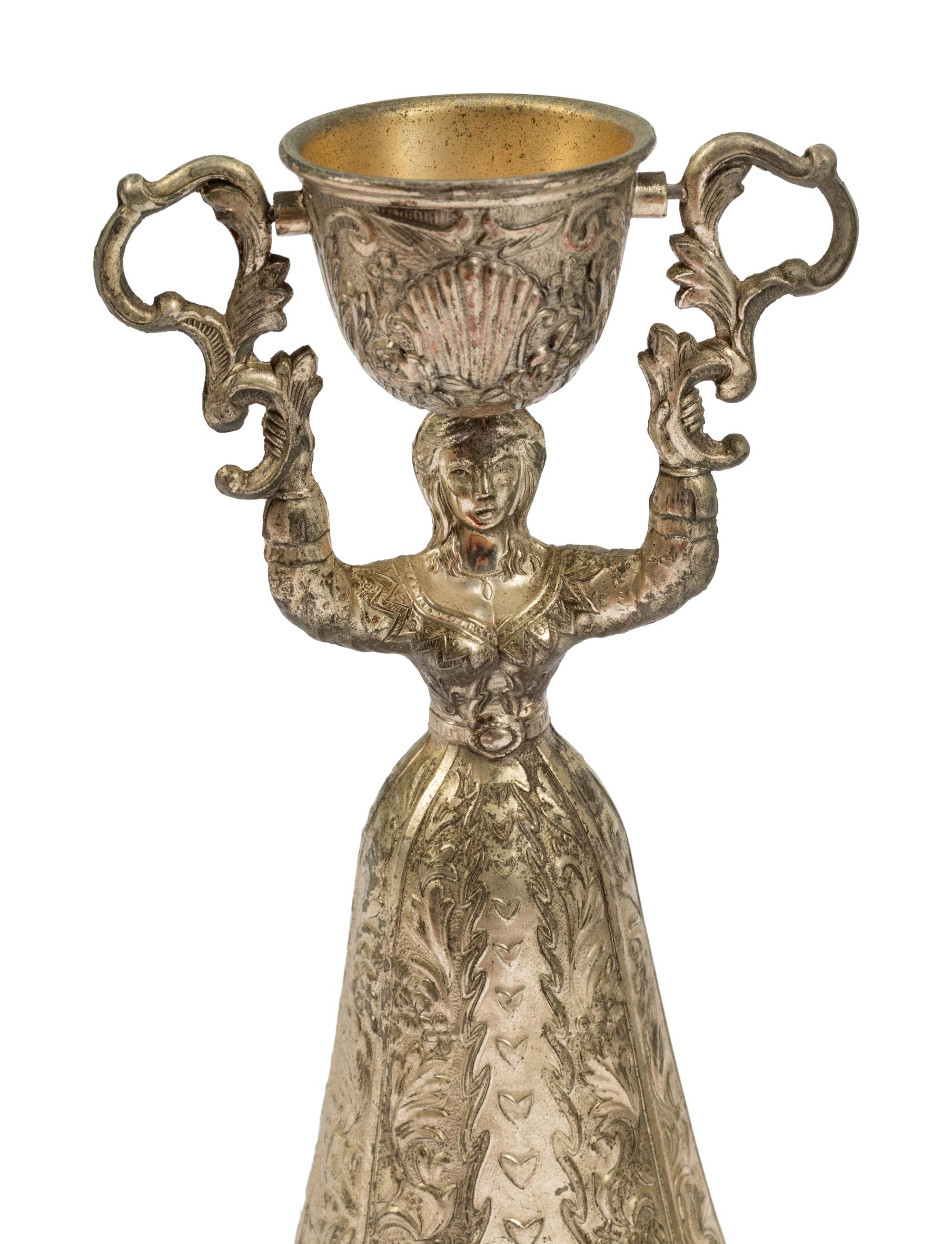 A Group of Six Continental Silver-Plate Wager Cups