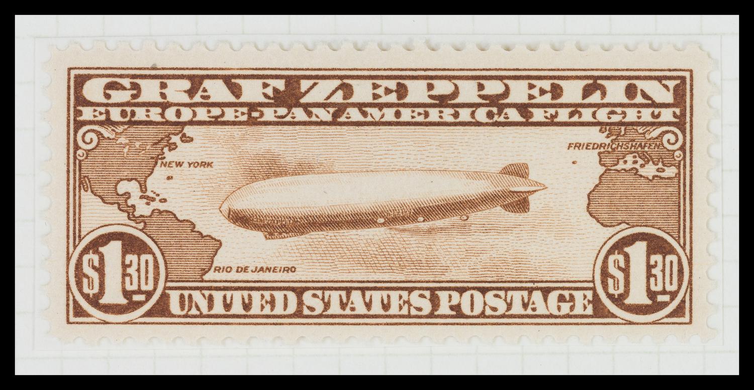 A Collection of United States 1930 Graf Zeppelin Airmail Stamps