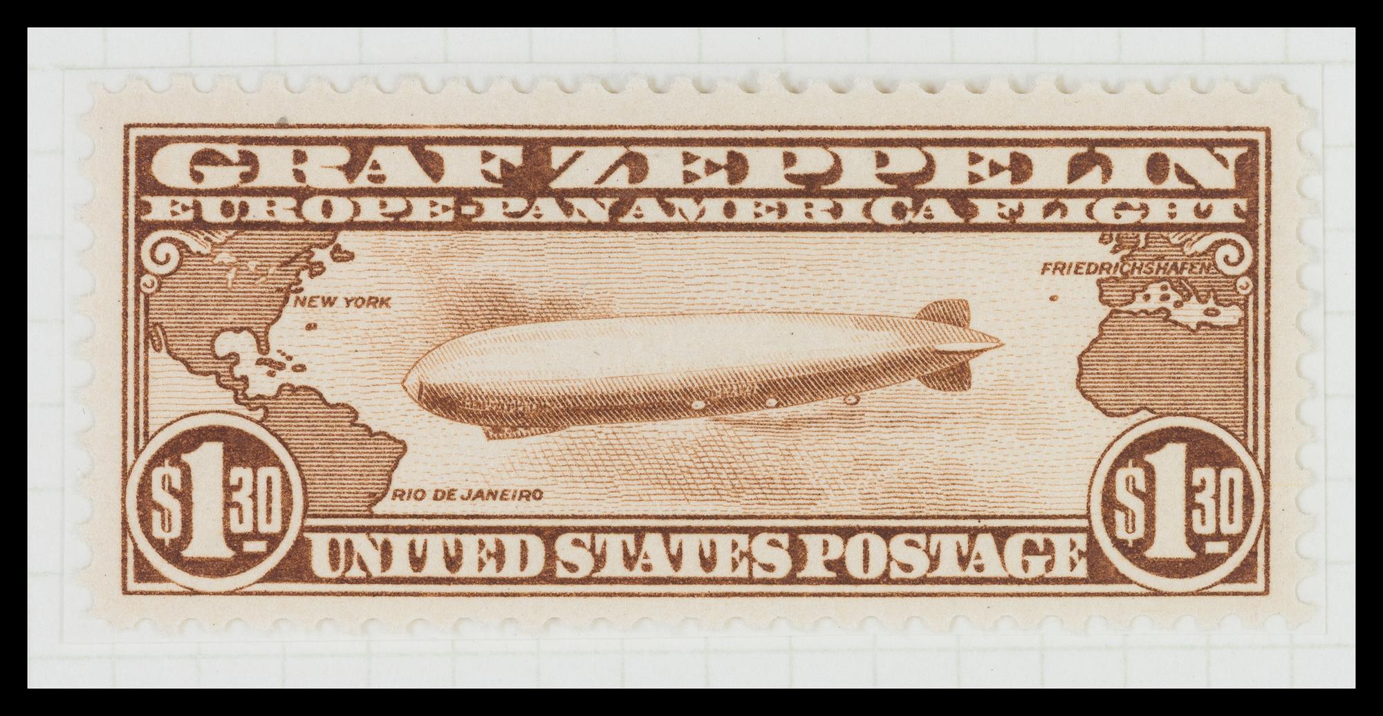 A Collection of United States 1930 Graf Zeppelin Airmail Stamps