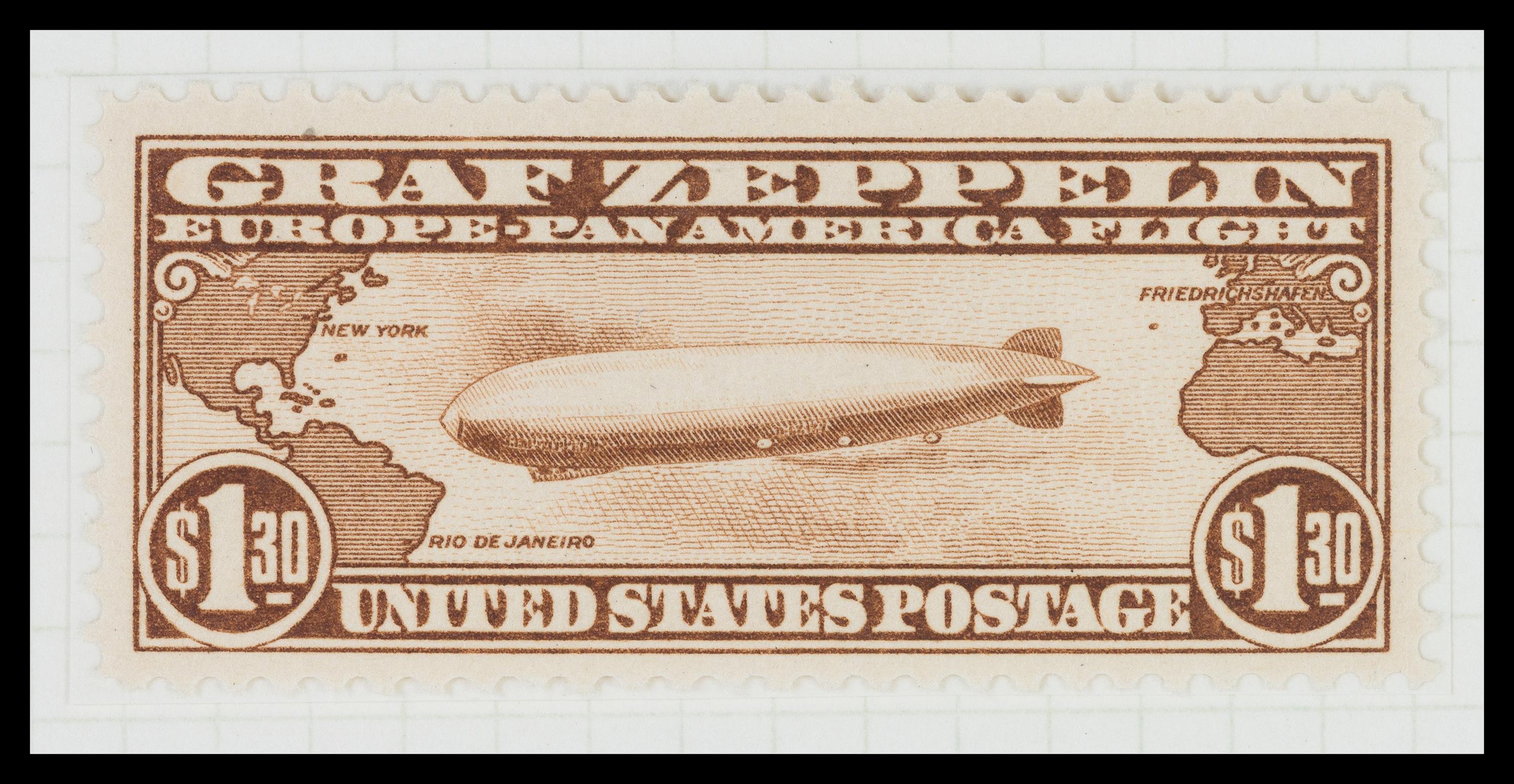 A Collection of United States 1930 Graf Zeppelin Airmail Stamps