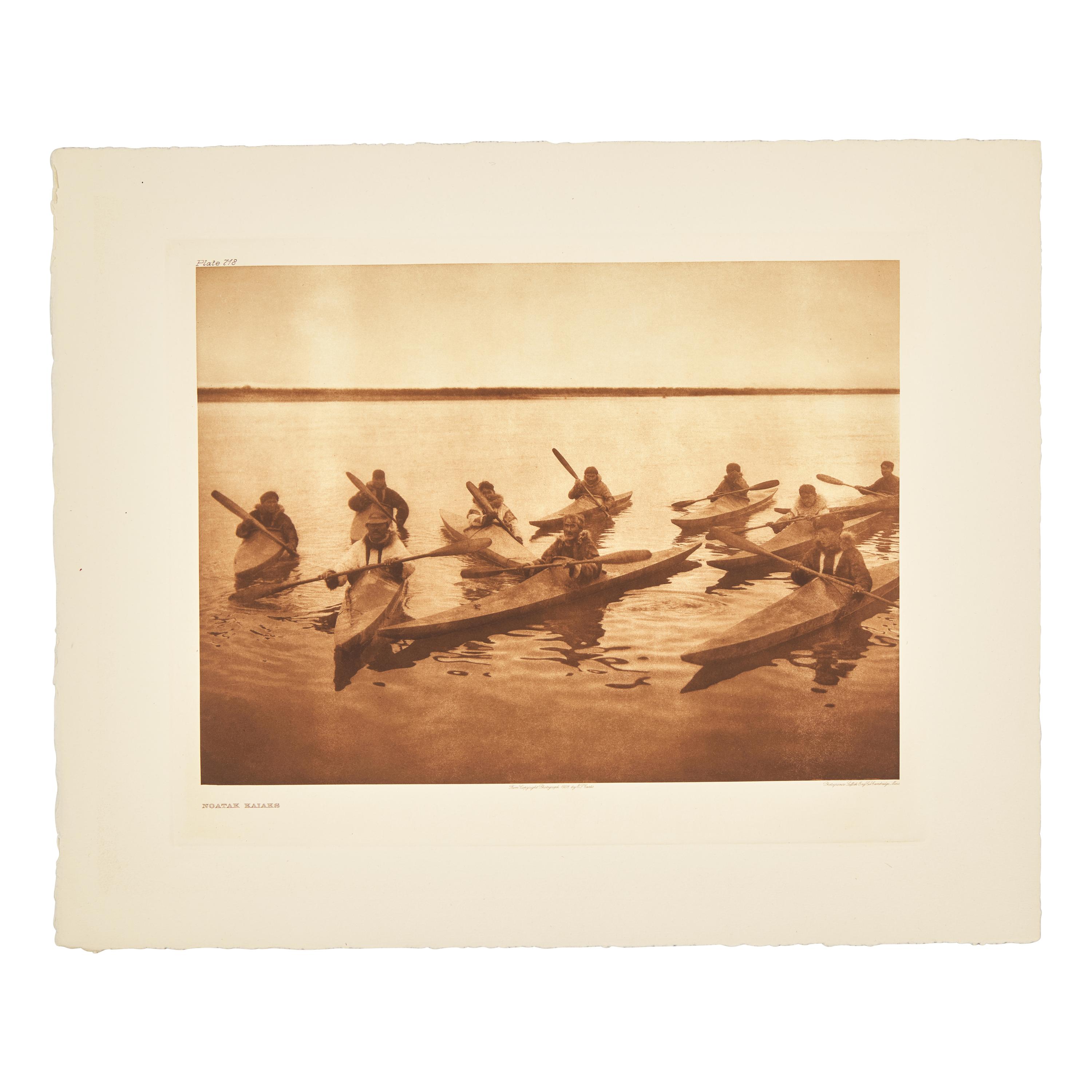 Edward Curtis (American, 1868-1952) — Nunivak Children AND Noatak Kaiaks Plates 688 and 718