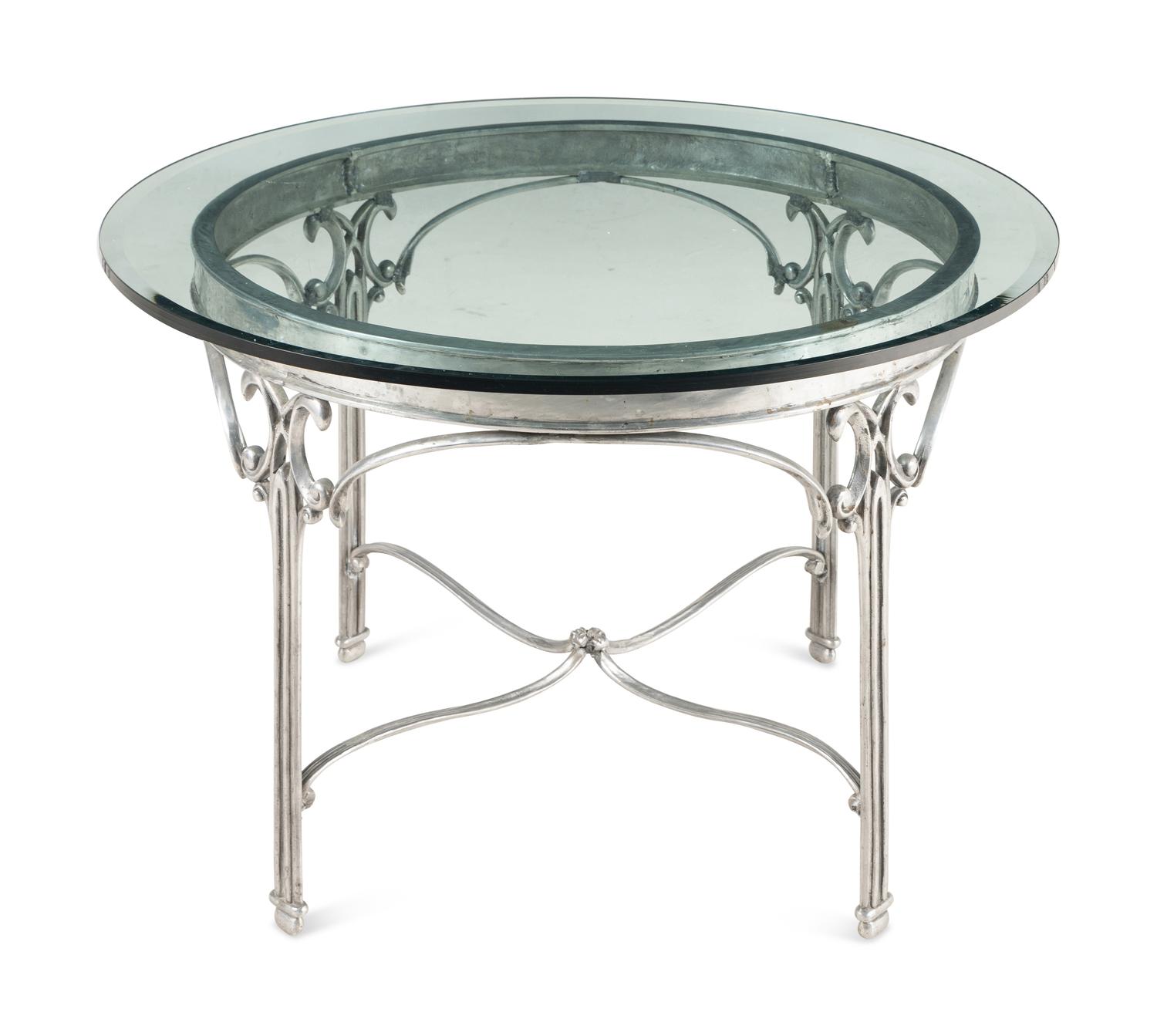 A Polished Steel Side Table