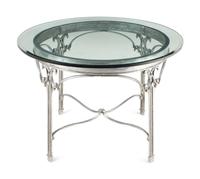 A Polished Steel Side Table