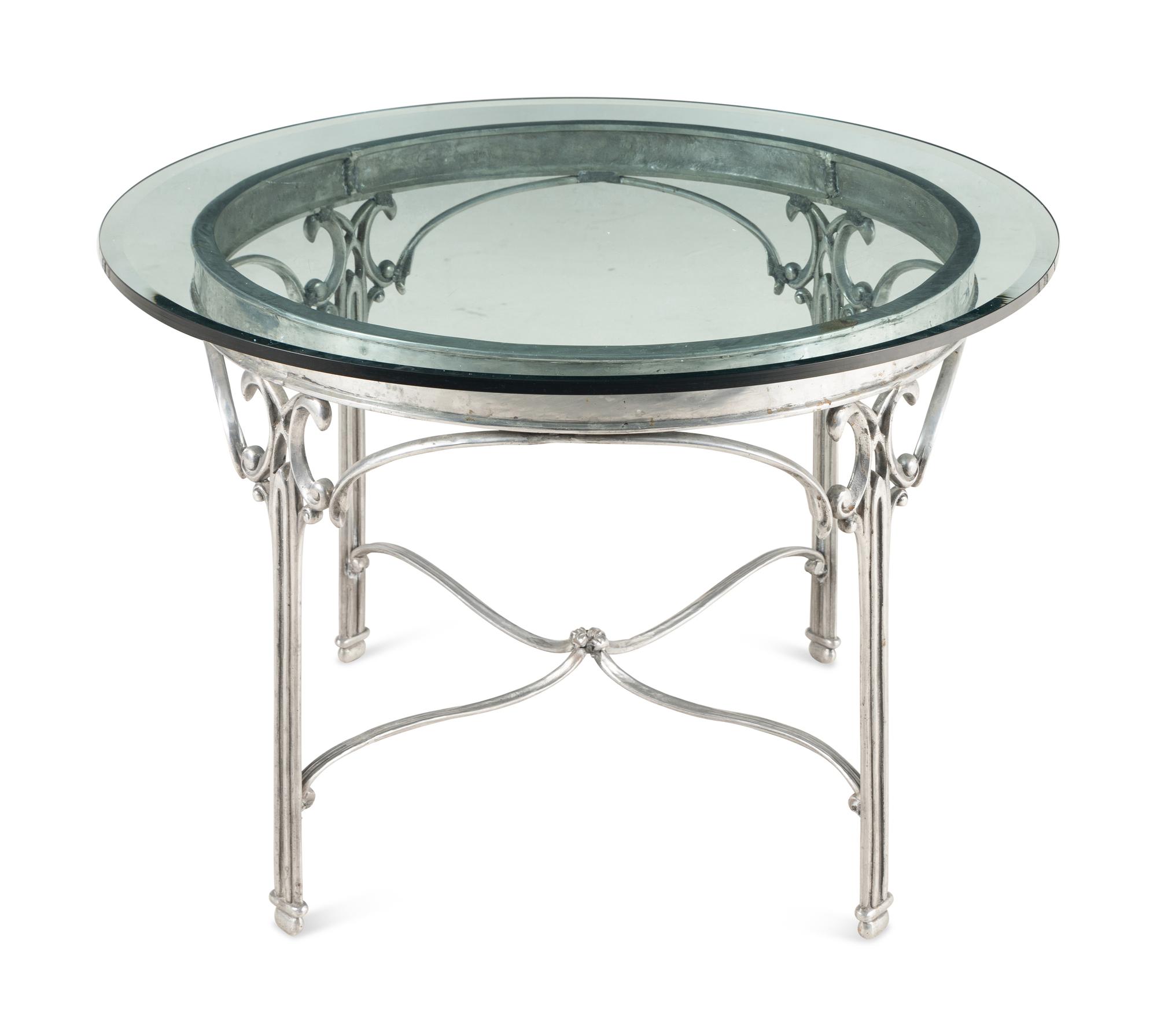 A Polished Steel Side Table