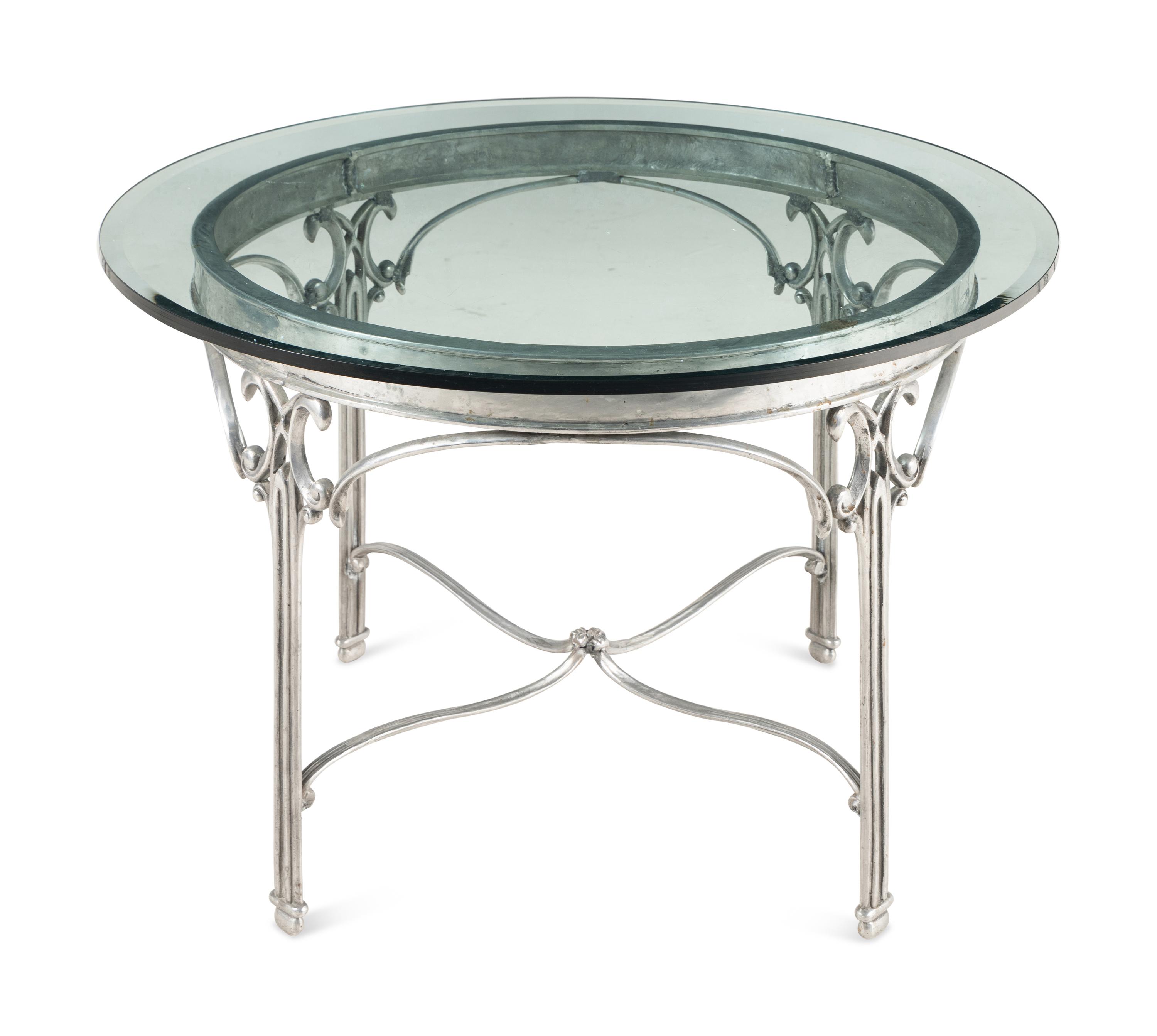 A Polished Steel Side Table
