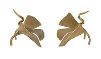 A Pair of Marc Bankowsky Bronze Ginkgo Candlesticks