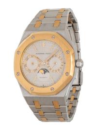 AUDEMARS PIGUET, REF. 25594SA STAINLESS STEEL AND 18K YELLOW GOLD 'ROYAL OAK' DAY DATE MOON PHASE WATCH