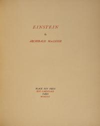 [Black Sun Press] MacLeish, Archibald. Group of 2 Titles