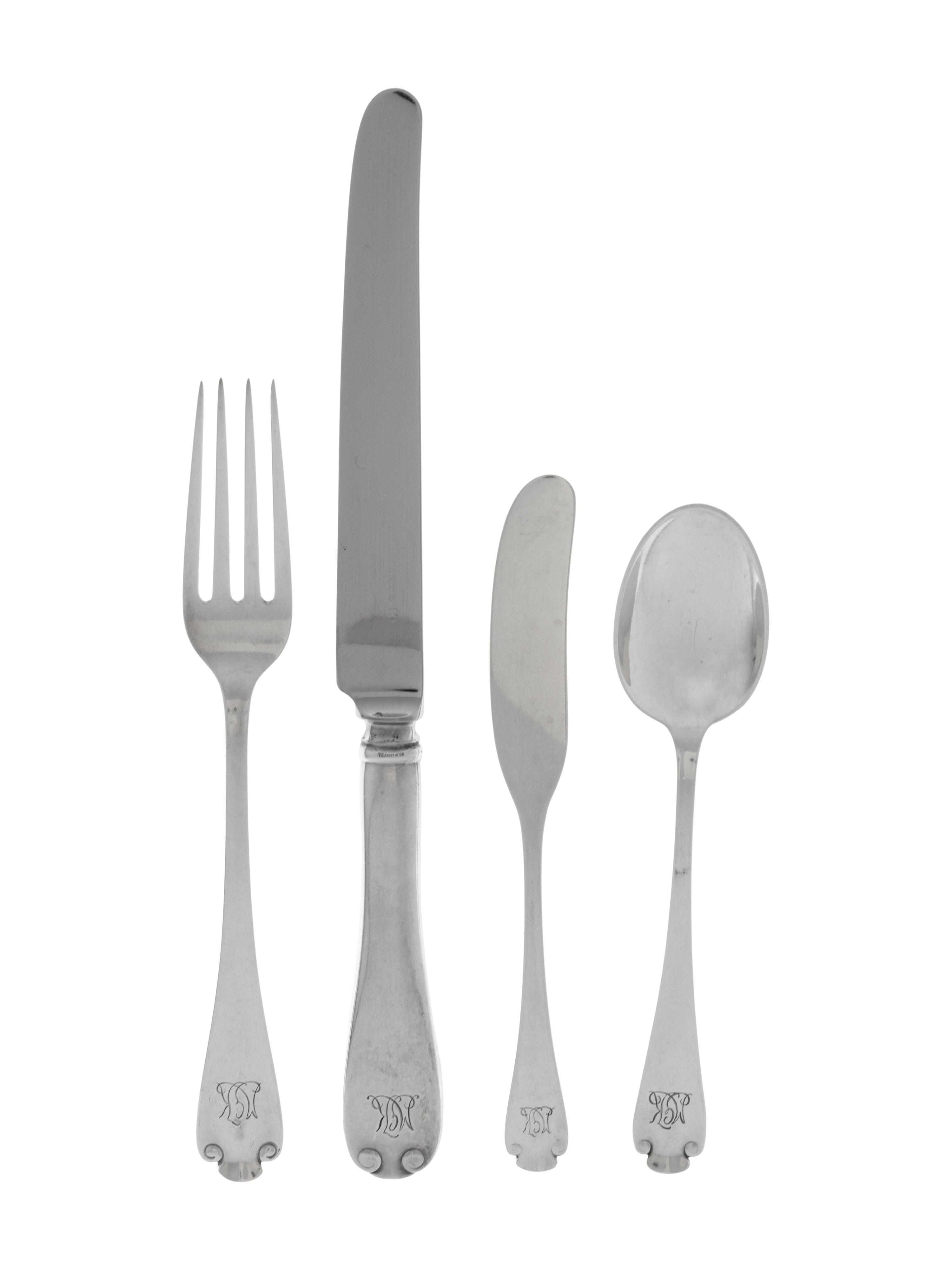 A Tiffany & Co. Silver Flemish Pattern Flatware Service