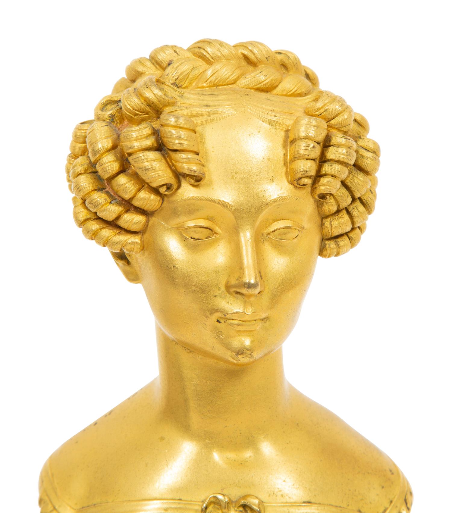 A Gilt Bronze Bust of Marie Louise, Duchess of Parma