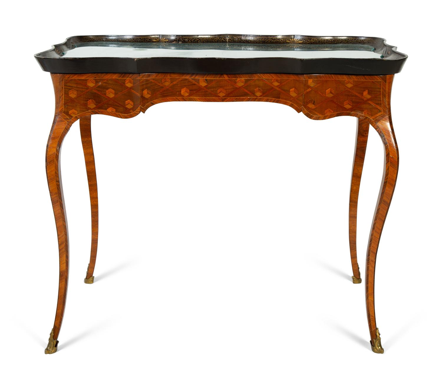 A Louis XVI Style Parquetry Side Table — 19TH CENTURY