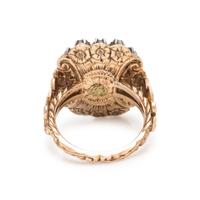SPANISH, GEORGIAN, EMERALD AND DIAMOND RING