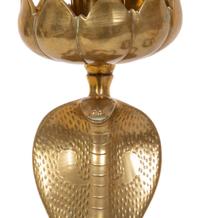A Pair of Brass Cobra Candlesticks