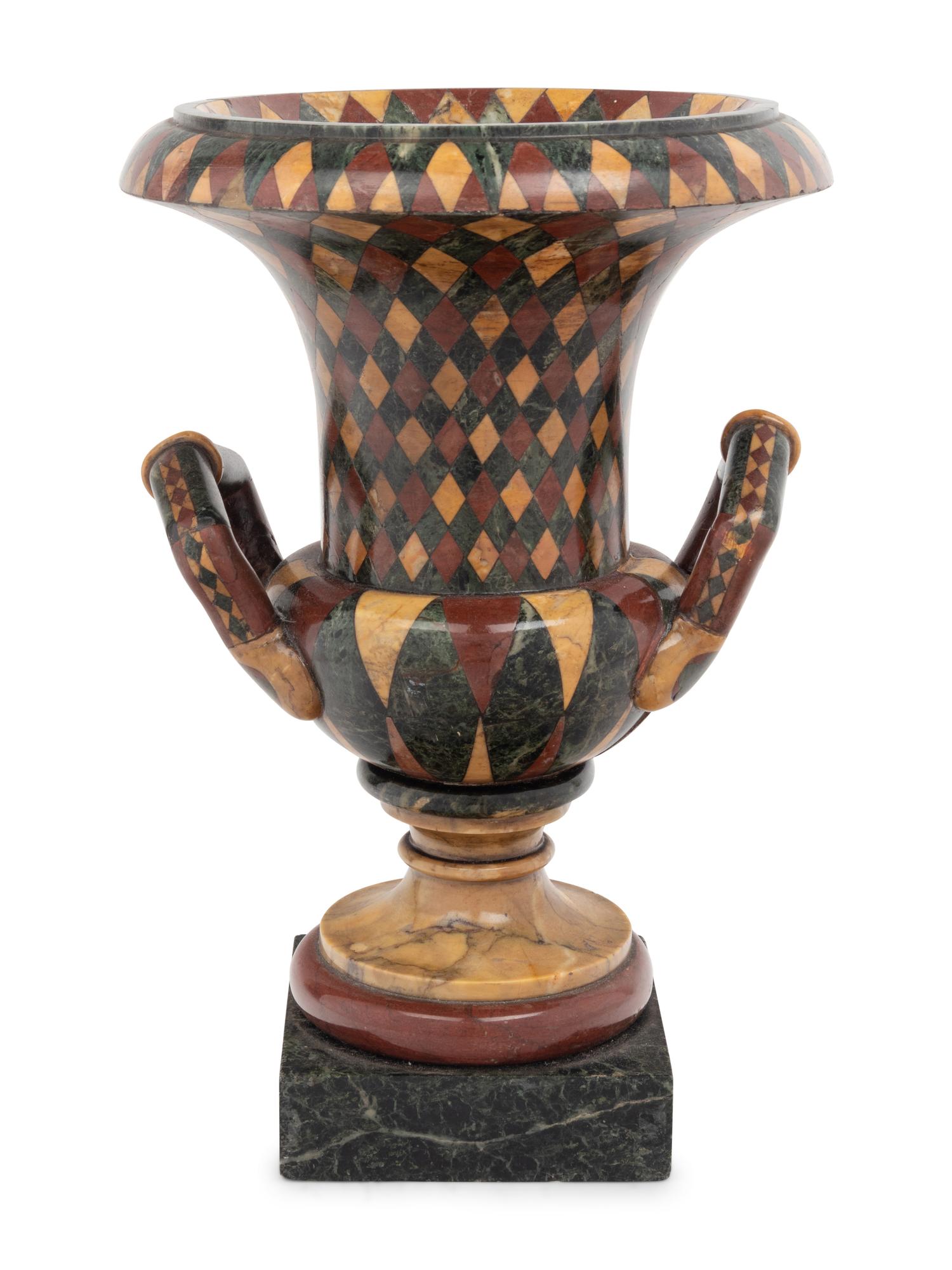 A Grand Tour Marble Mosaic Campagna Vase