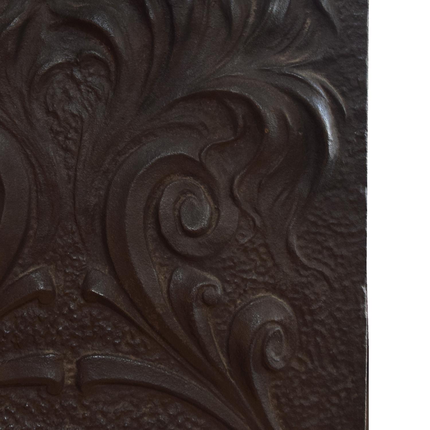 A Cast Iron Fireback 14.5" W x .25" D x 29.5" H — United States, Circa 1880