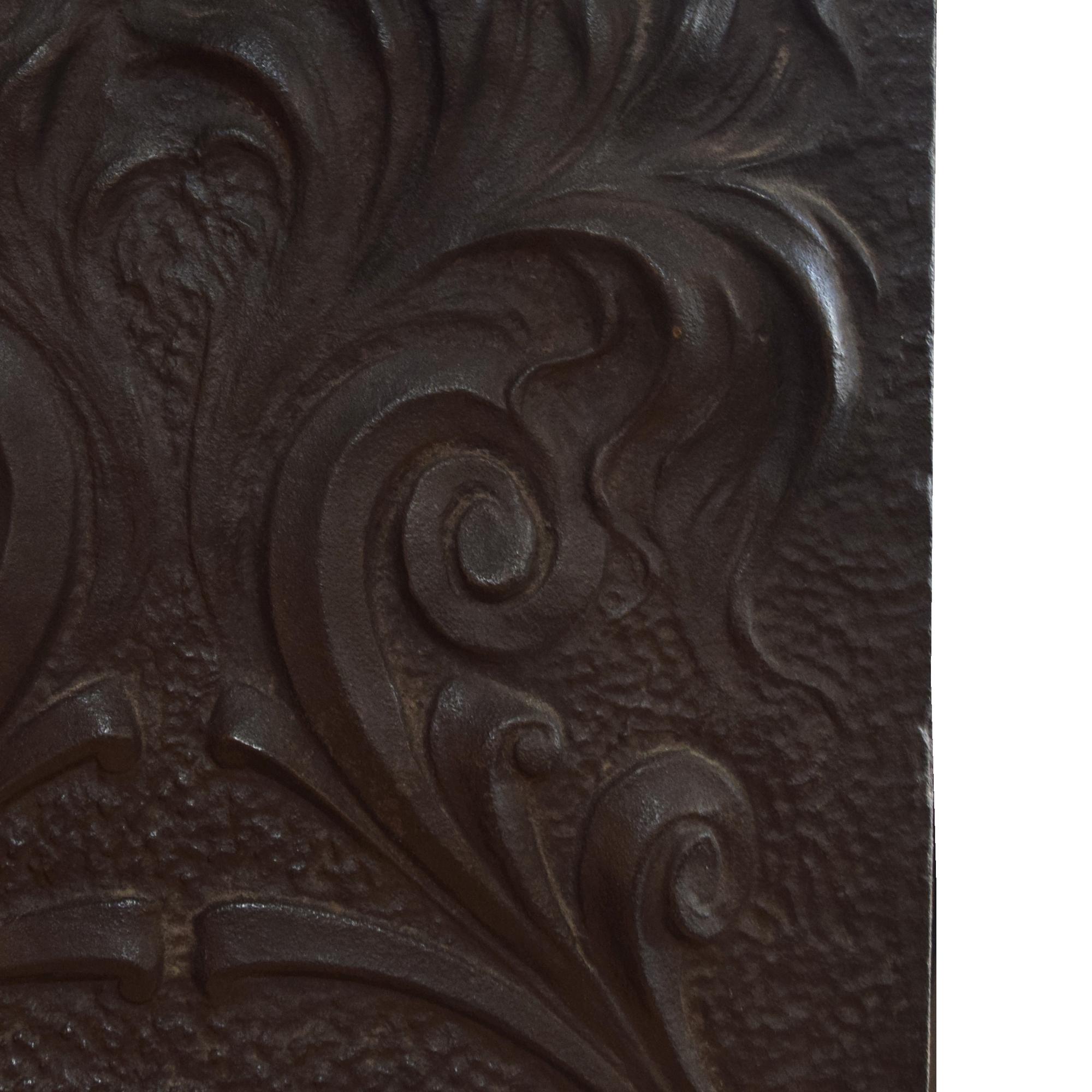 A Cast Iron Fireback 14.5" W x .25" D x 29.5" H — United States, Circa 1880