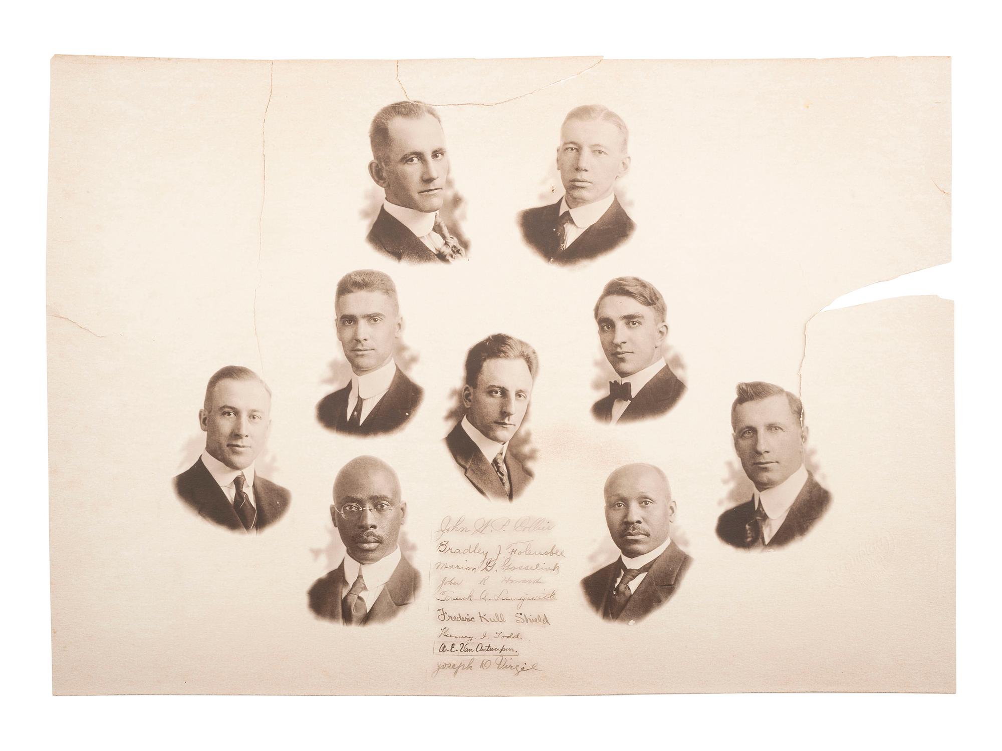[RELIGION]. A group of 7 items involving African American churches and pastors, incl. AME Church membership card, Order of the Black Rose membership card, photographs, and imprints.