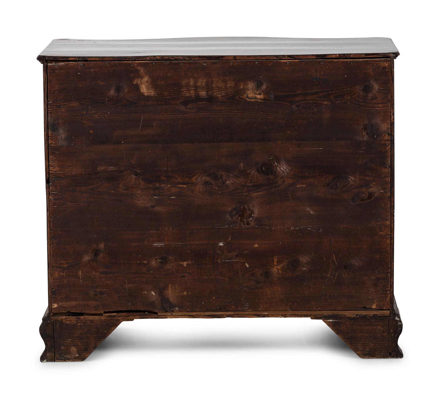 A George III Figured Mahogany Serpentine Front Bachelor's Chest