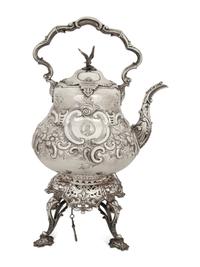 A Sheffield Silver-Plate Hot Water Kettle and Stand