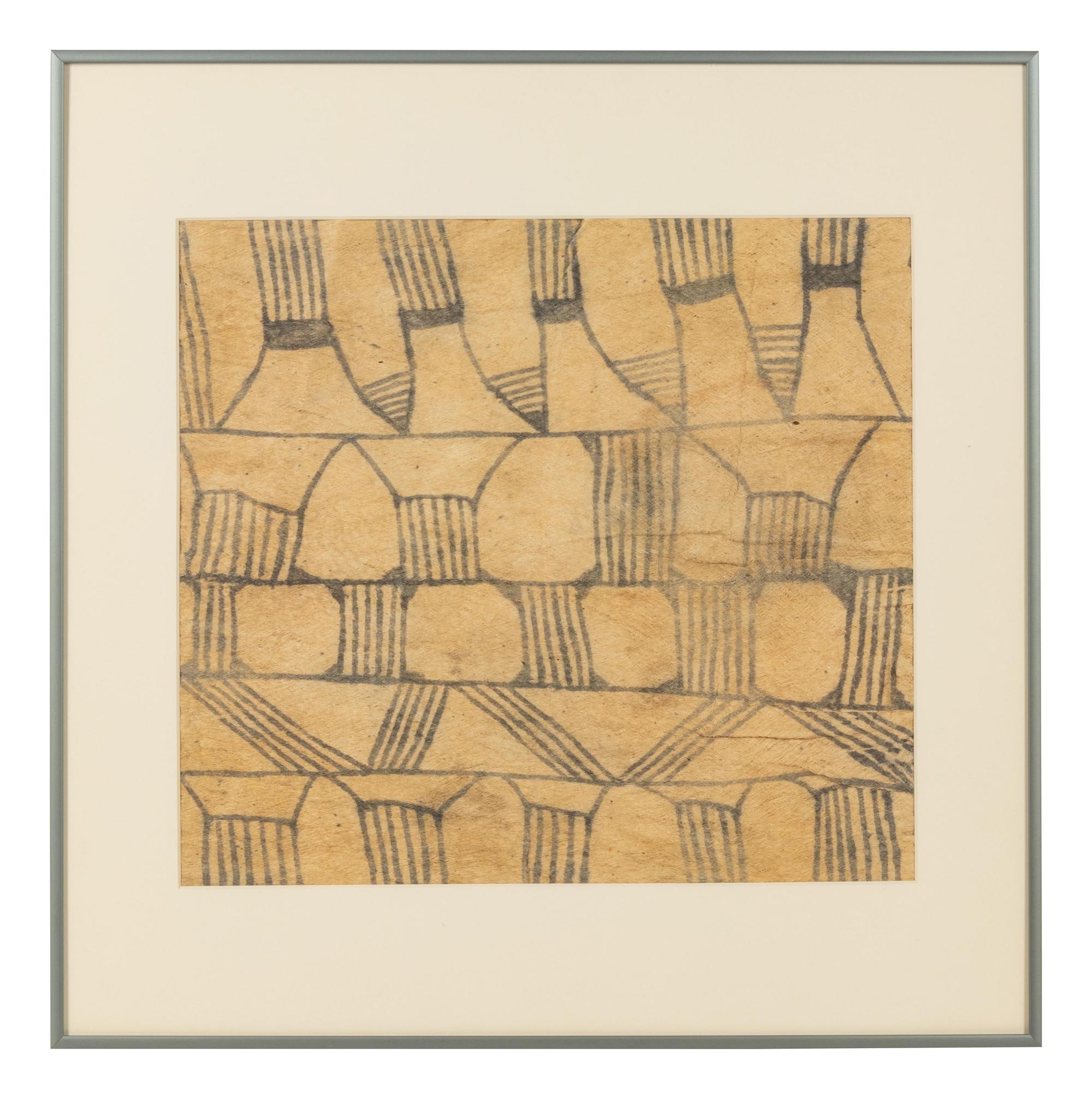 A Group of Nine Pongo Bark Cloth Drawings