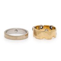 Two Diamond and Gold Band Rings